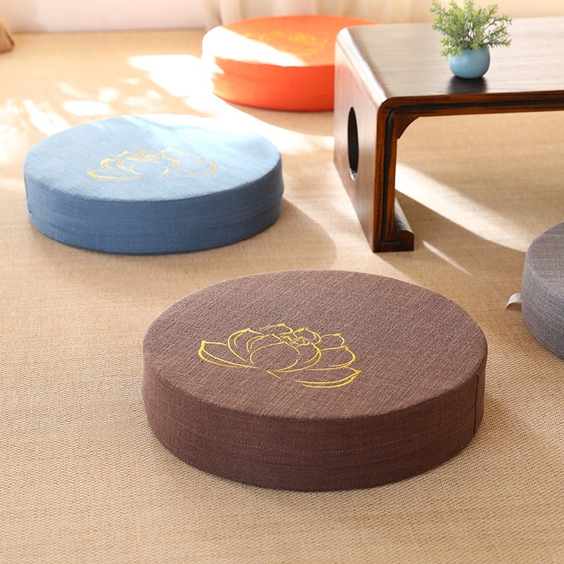 Meditation Lotus Design Round Cushion Pillow Seat Yoga