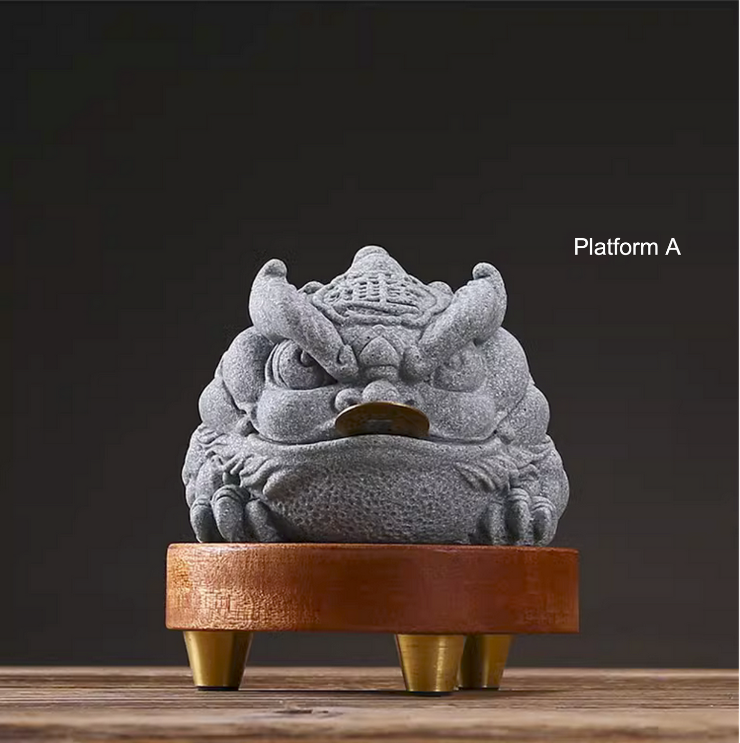 Green Sandstone Jin Chan Toad Sculpture & Statue | Fengshui | Good Fortune and Prosperity | Home and Office Display | Frog