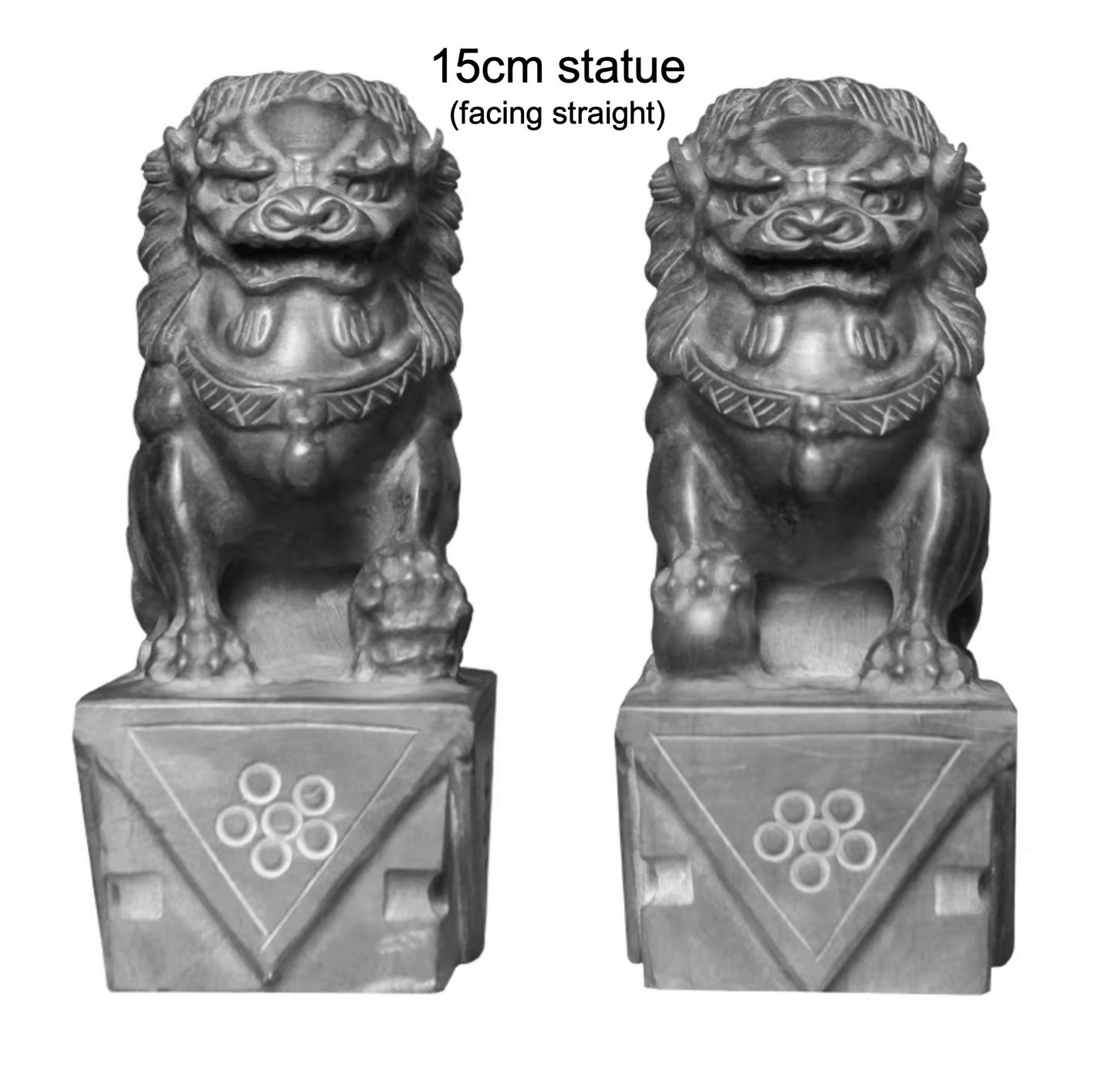 Auspicious Stone Foo Dogs Guardian Lion Sculpture & Statue | Fengshui | Home Decor | Office Blessing | Chinese architectural