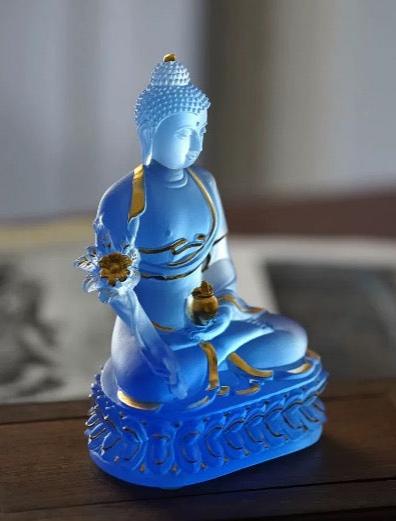 Liu Li Medicine Buddha | Bhalsajyaguru | Liu li Glass Sculputre Ornaments