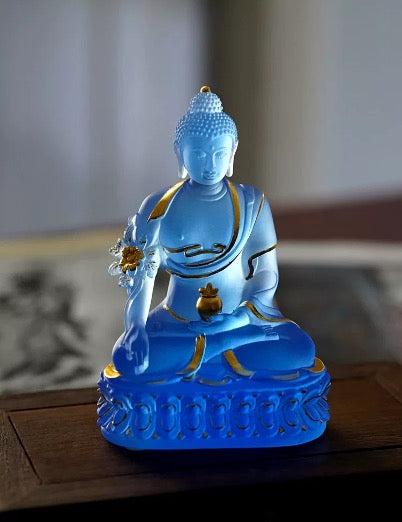 Liu Li Medicine Buddha | Bhalsajyaguru | Liu li Glass Sculputre Ornaments