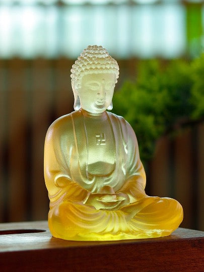 Mini Liu Li Shakyamuni Meditation Buddha Statue | Gautama Buddha | Meditation | Oriental Decoration |  Gautama Buddha