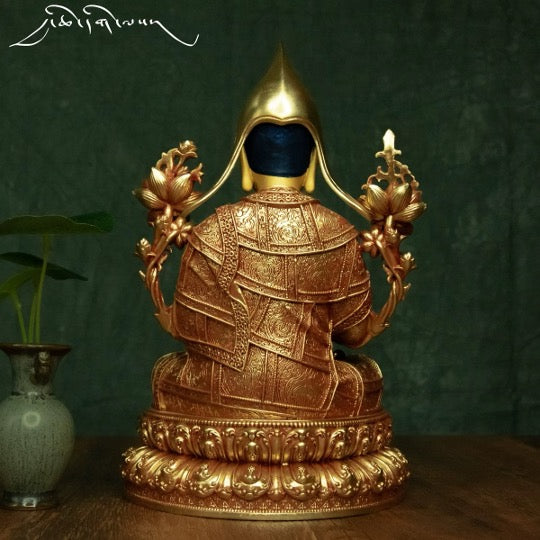 Tibetan 7" inches Lama Je Tsongkhapa Statue | Spiritual and Religion | Meditation | Buddha Decoration and Ornament | Buddha Statue