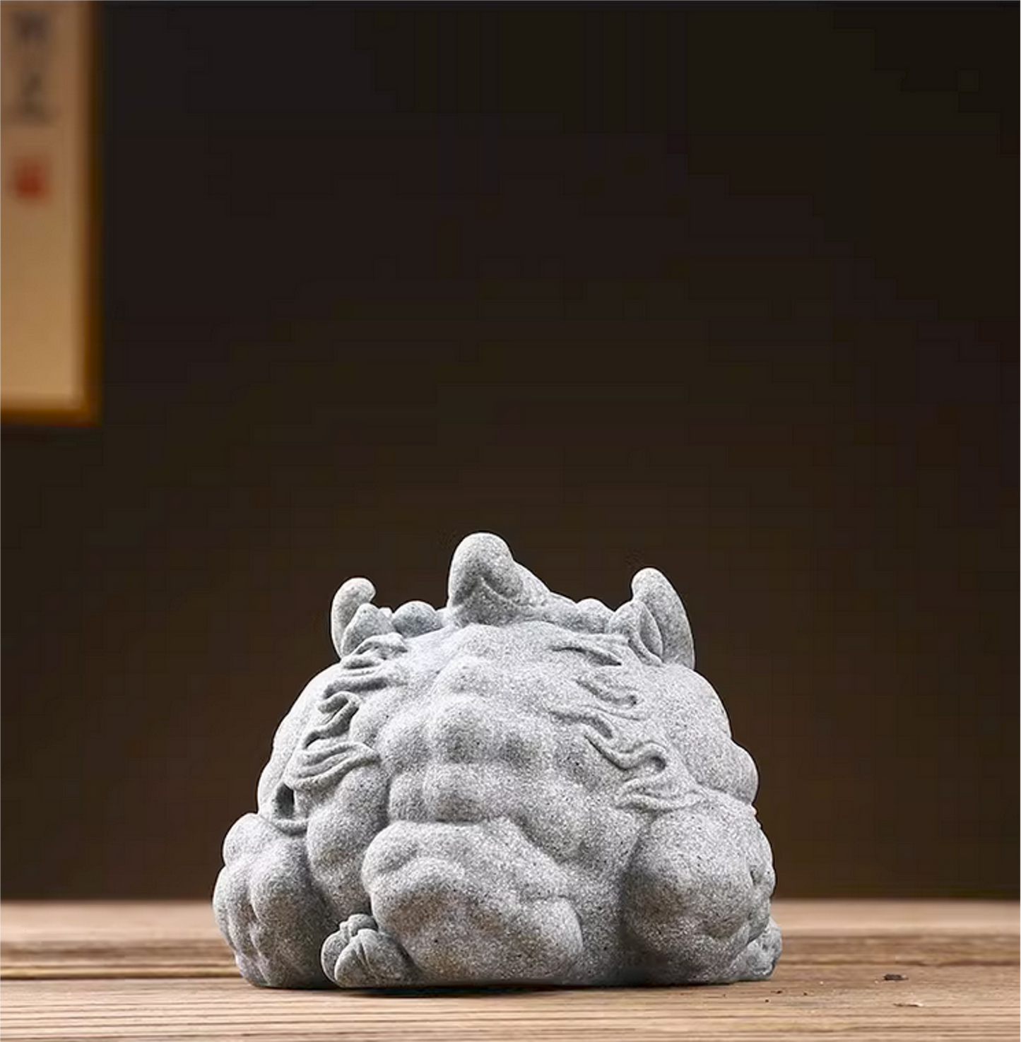 Green Sandstone Jin Chan Toad Sculpture & Statue | Fengshui | Good Fortune and Prosperity | Home and Office Display | Frog