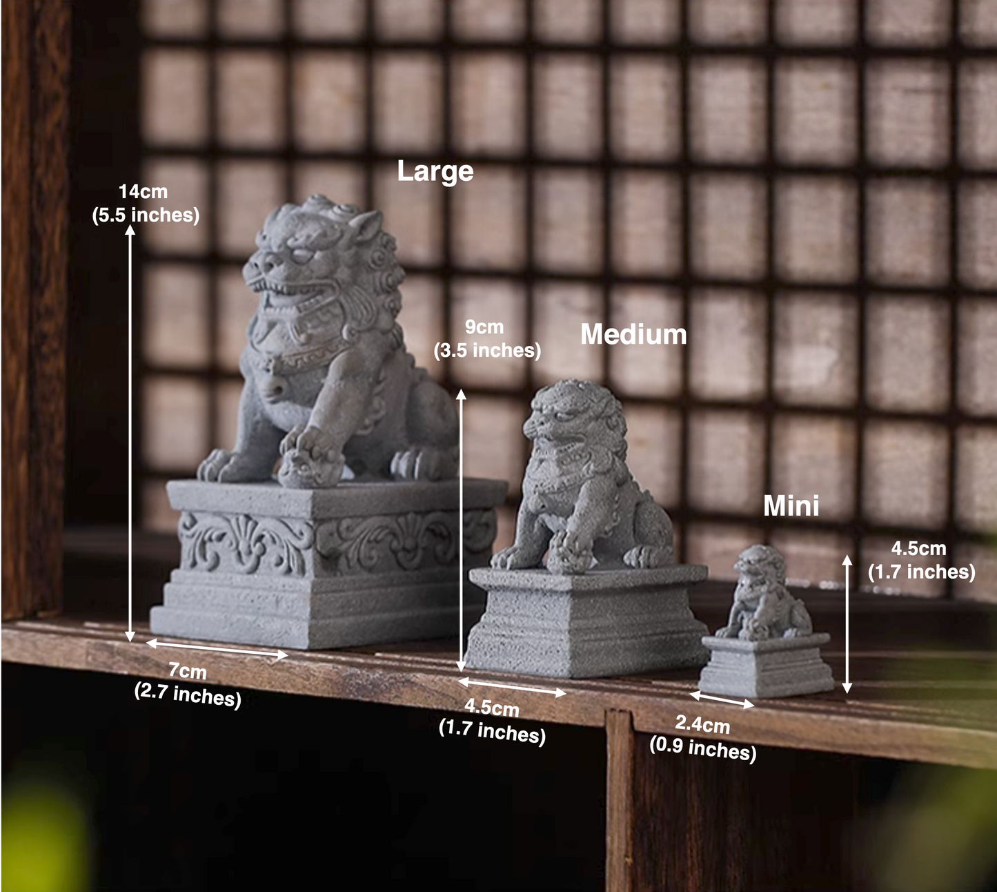 Auspicious Sandstone Foo Dogs Guardian Lion Sculpture & Statue | Fengshui | Home Decor | Office Blessing | Chinese architectural