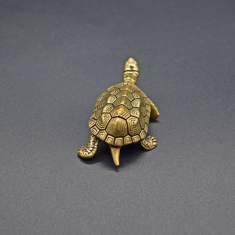 Auspicious Pure Brass Tortoise Sculpture | Fengshui | Home Decor | Office Blessing | Ornament Display