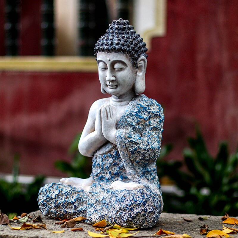 Handmade Sakyamuni Buddha Statue Decoration | Nasmakara | Outdoor Garden Living Room Study Room | House Warming Gift
