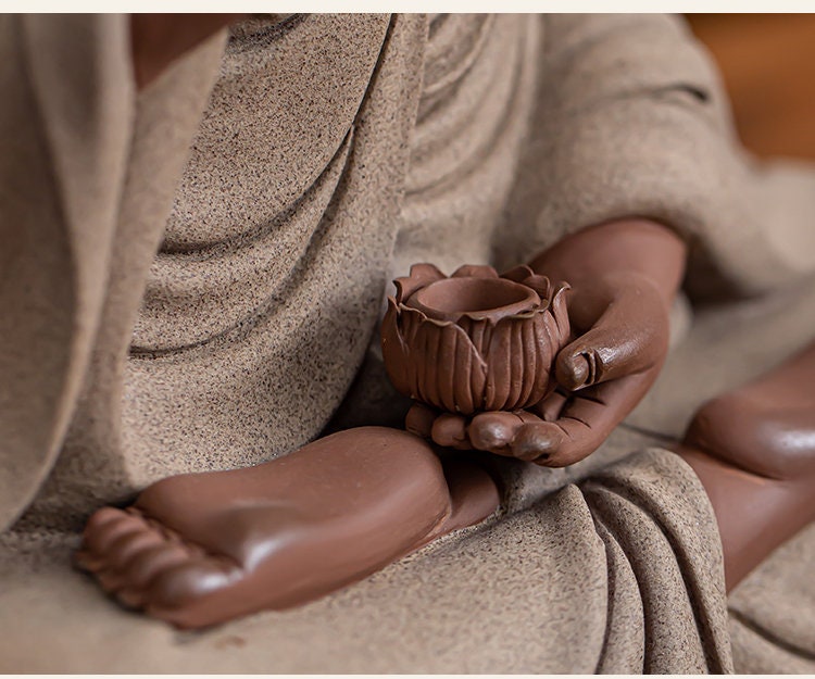 Handmade Ceramic Sakyamuni Abhaya mudra Buddha Statue | Meditation