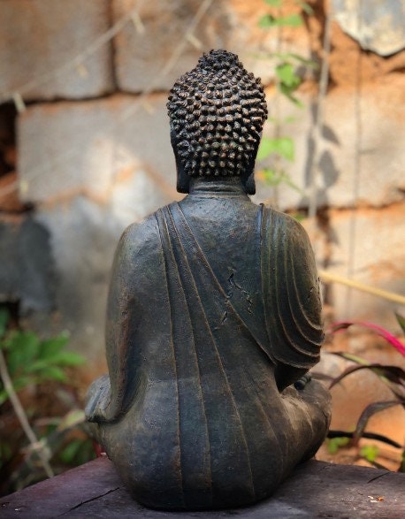 Peaceful Buddha Statue Under the Moon, Meditative Figurine, Rustic Dec –  Accent Collection