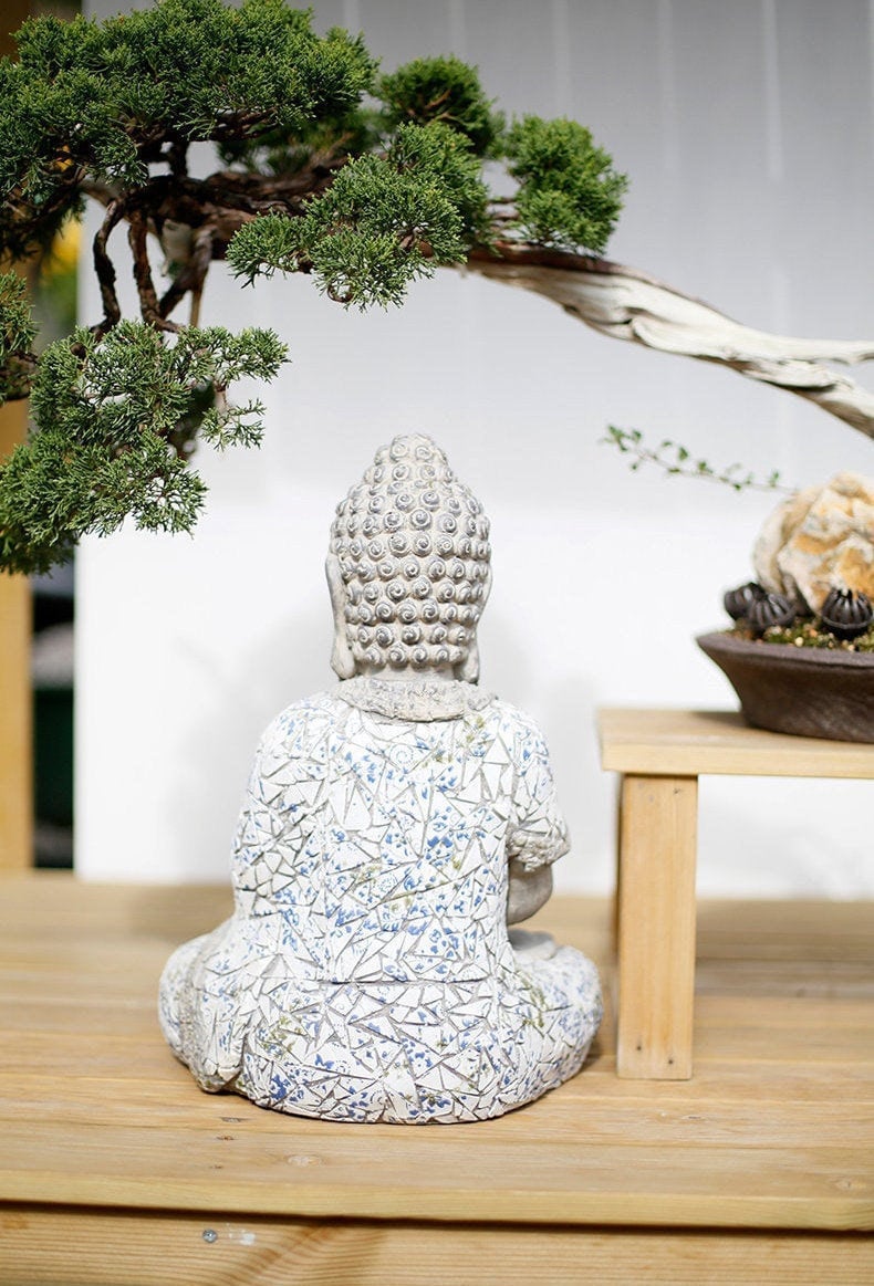 Handmade Sakyamuni Buddha Statue Decoration | Nasmakara | Outdoor Garden Living Room Study Room | House Warming Gift