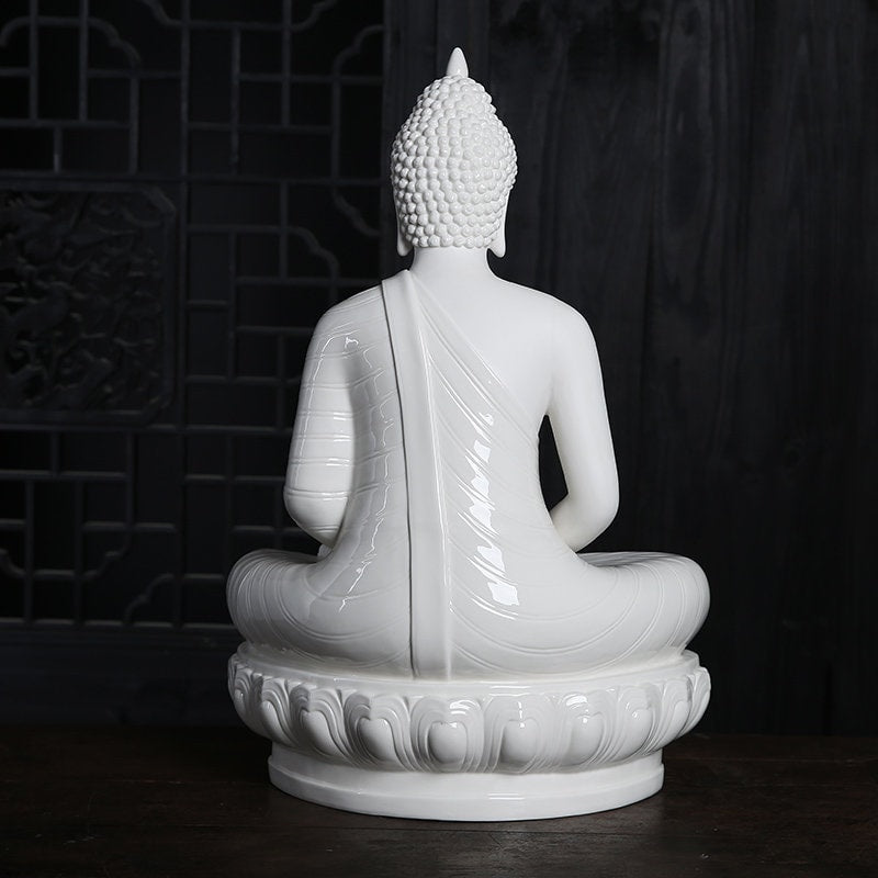 Porcelain Sakyamuni Buddha Statue | Dhyana Mudra | Mindful Gift | Meditation