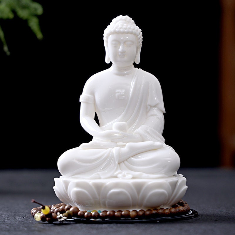 Porcelain Sakyamuni Buddha Statue | Dhyana Mudra | Mindful Gift | Meditation | Ornaments
