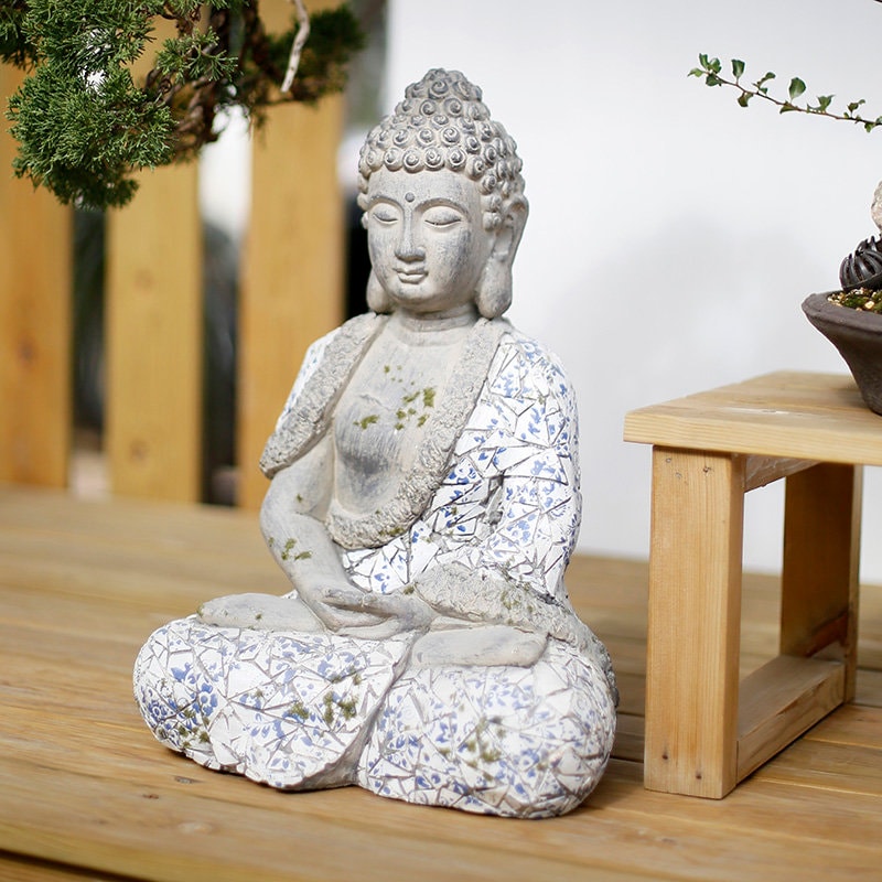 Handmade Sakyamuni Buddha Statue Decoration | Nasmakara | Outdoor Garden Living Room Study Room | House Warming Gift