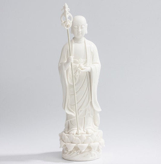 Handmade Porcelain Ksitigarbha Bodhisattva Buddha Statue | Mindful Gift | Meditation