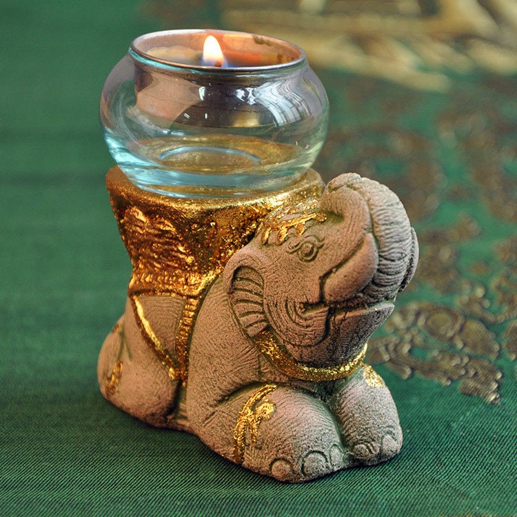 Handmade Elephant Buddha Statue Candle Holder for Decoration and Display | Garden Outdoor Home Living | Mindful Gift