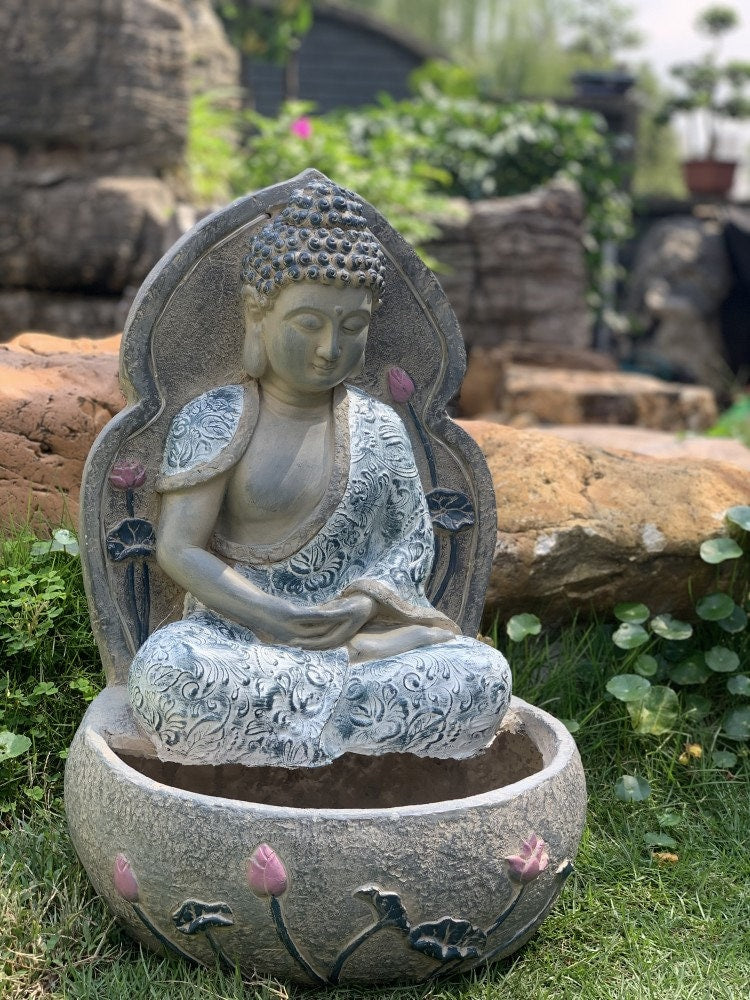 Handmade Buddha Statue and Large Planter Decoration Ornament | Outdoor Garden | Spiritual and Religion | Meditation | Dhyana Mudra