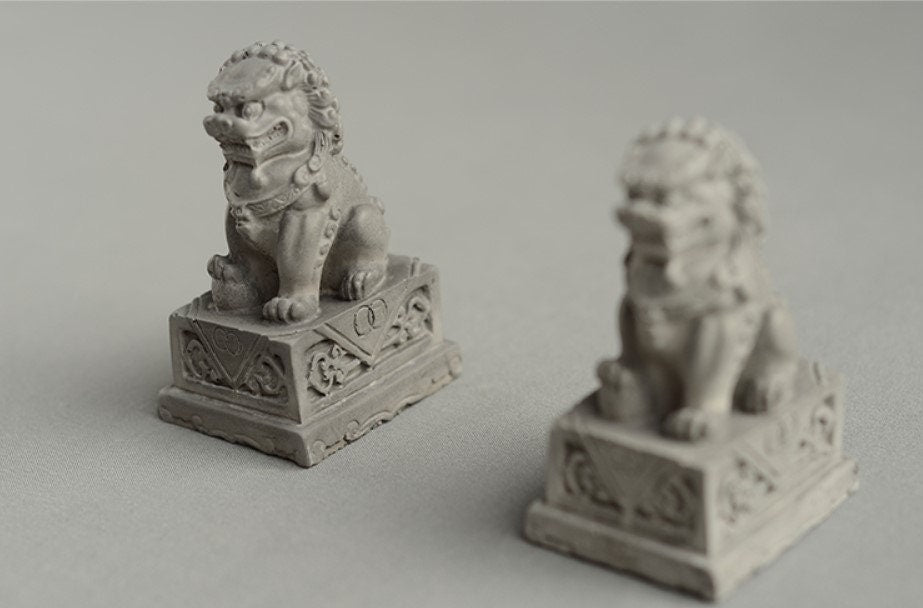 Oriental Cement Lion Statue | Home Decoration and Display | Shi Shi | Auspicious Blessing Lion