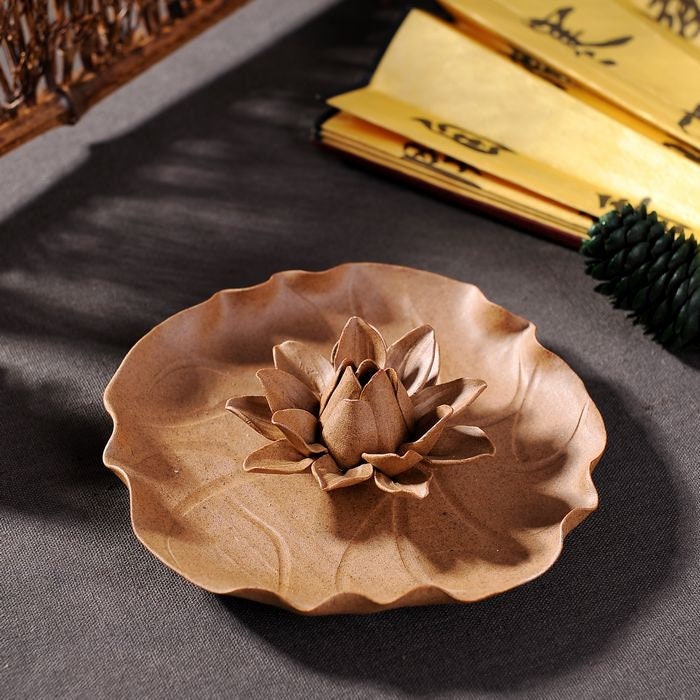 Handmade Meditation Porcelain Lotus Incense Stick Holder | Serenity Tranquility Calmness | Spirituality & Religion | Gift for him or her