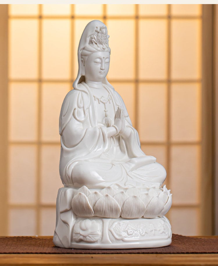 Porcelain Bodhisattva Guan Yin | Mindful Gift | Meditation | Goddess of Compassion Mercyand Kindness | Buddha Statue