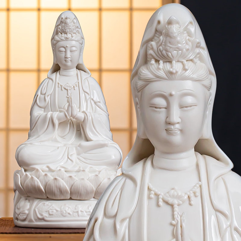 Porcelain Bodhisattva Guan Yin | Mindful Gift | Meditation | Goddess of Compassion Mercyand Kindness | Buddha Statue