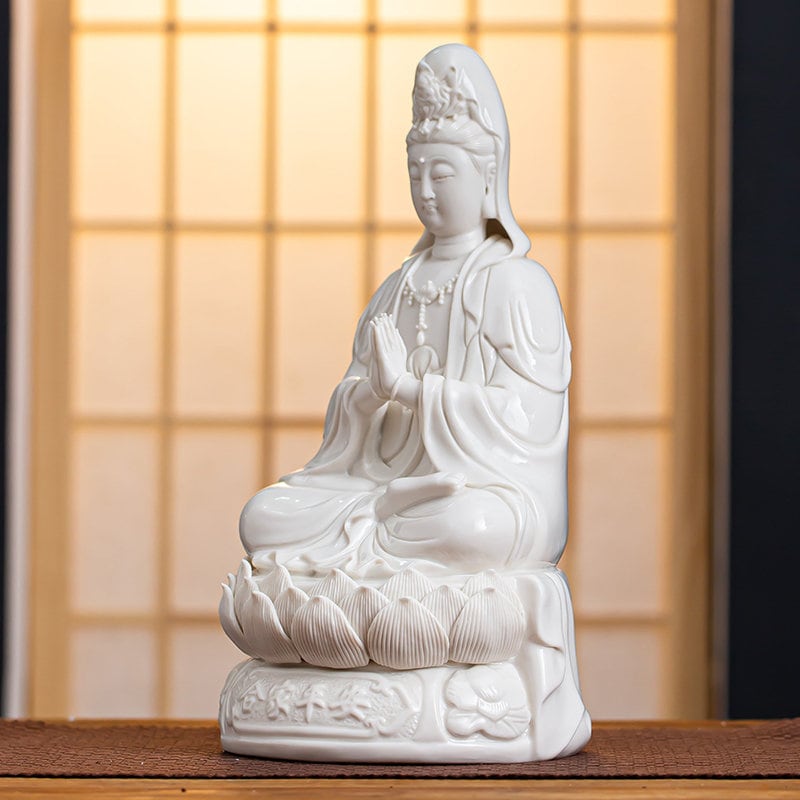 Porcelain Bodhisattva Guan Yin | Mindful Gift | Meditation | Goddess of Compassion Mercyand Kindness | Buddha Statue