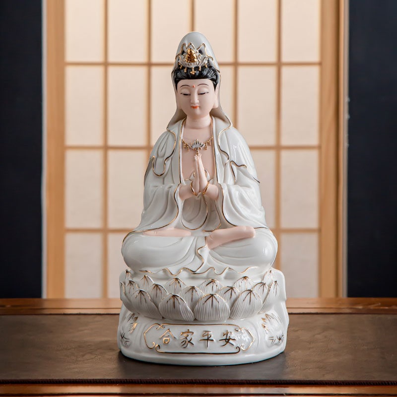 Porcelain Bodhisattva Guan Yin | Mindful Gift | Meditation | Goddess of Compassion Mercyand Kindness | Buddha Statue