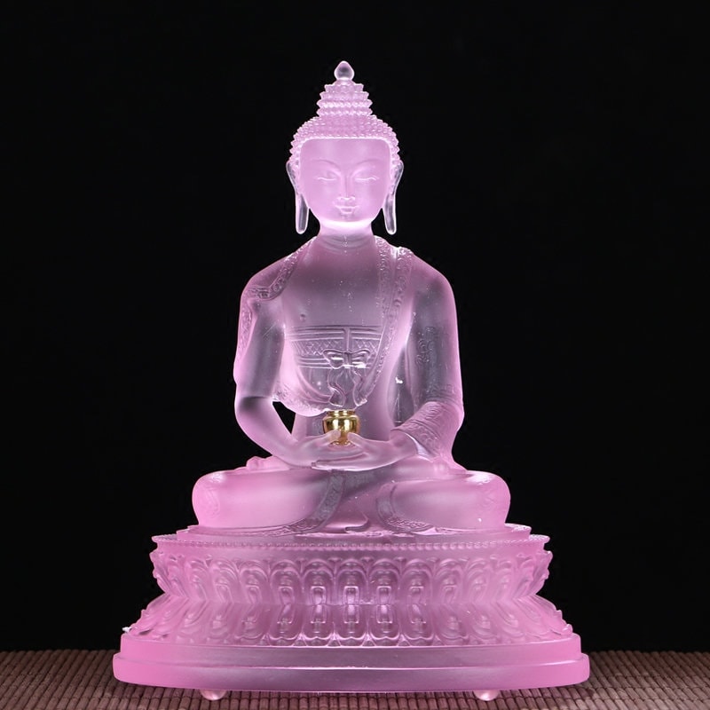 Liu Li Medicine Buddha Statue, Wishes for Sentient Beings | Liu li Glass Sculputre Ornaments | Meditation | Gift for him or her | Shakyamuni