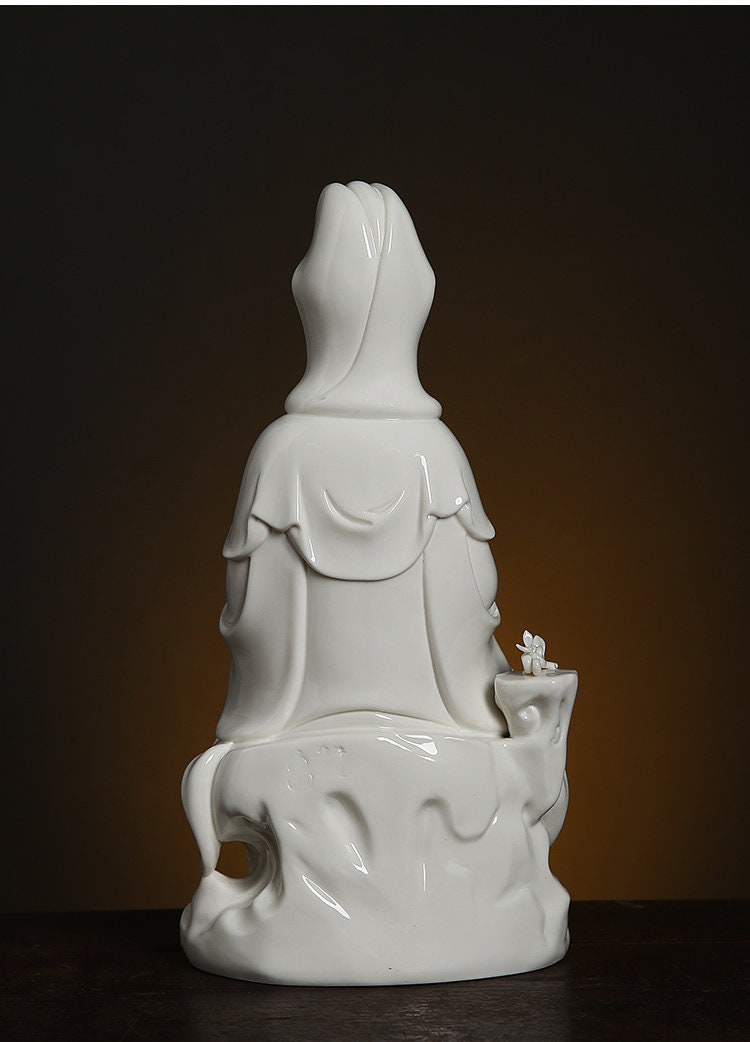 Handmade Guan Yin Carrying Baby Statue | Mindful Gift | Blessing | Buddha Statue