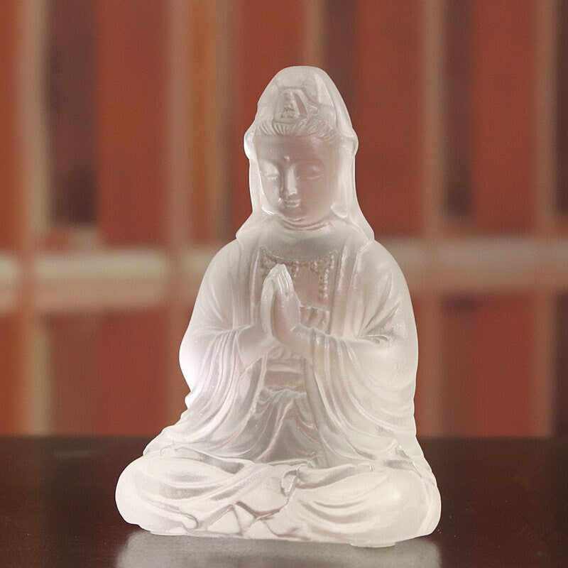 Liu Li Guan Yin Statue Ornament | Spiritual Religion | Gifting for him or her | Goddess of Compassion | Crystal Art | Buddha Decoration