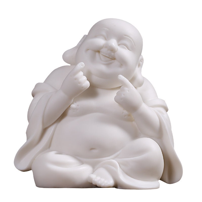 Handmade Clay Laughing Budda Statue Ornamanet | Spiritual Religion | Gifting for him or her | Good luck and Happiness