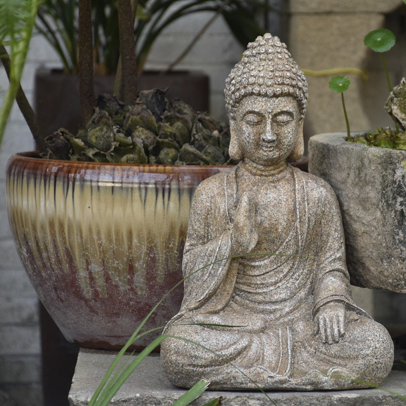 Handmade Buddha Statue Display  | Outdoor Garden Decoration Ornament | Abhaya mudra | Gifting for him or her