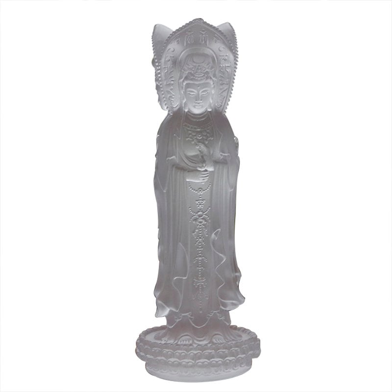 Liu Li 3 Face Guan Yin Statue Ornament | Spiritual Religion | Crystal Art | Goddess of Compassion | Buddha Decoration