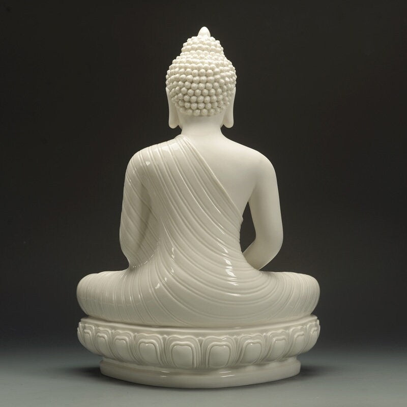 Ceramic Sakyamuni Gautama Buddha Statue Ornament | Gift for him or her | Dhyana Mudra | Harmony Peace Serenity | Meditation