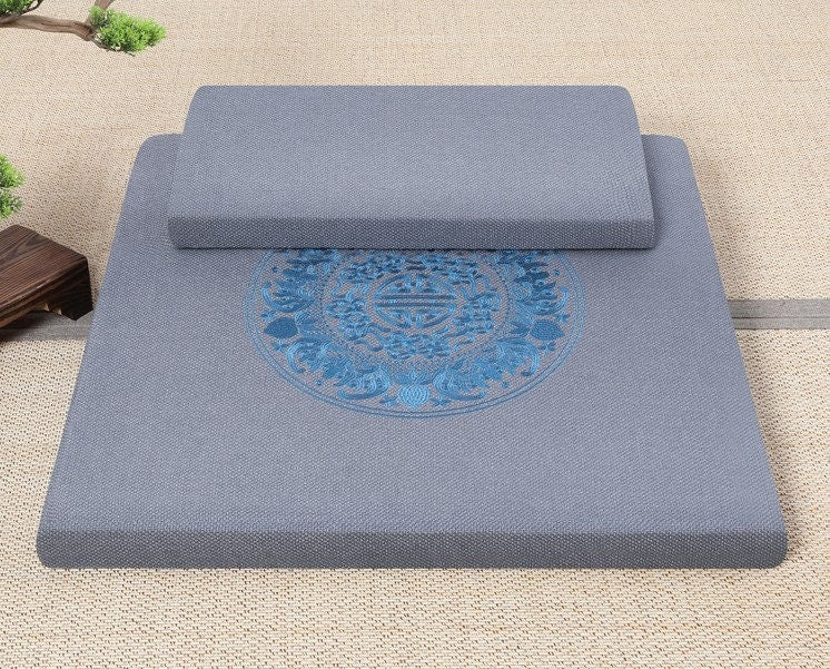 Meditation Oriental Design Cushion and Zabuton | Pillow Seat | Yoga Cushions | Serenity Tranquility Calmness | Gift for him or her