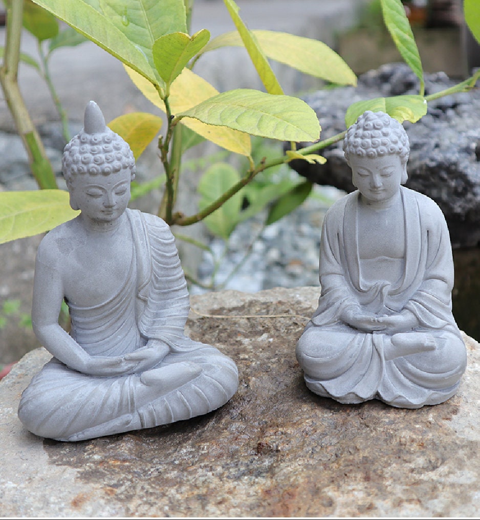 Handmade Cement Buddha Statue Decoration Ornament | Garden Outdoor Living Room Study Room | Religion Spiritual | Gifting for him or her