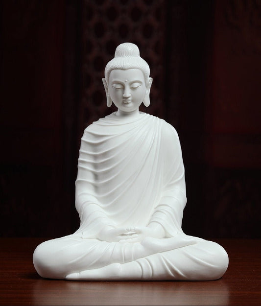 Ceramic Sakyamuni Gautama Buddha Statue Ornament | Gift for him or her | Dhyana Mudra | Harmony Peace Serenity | Meditation