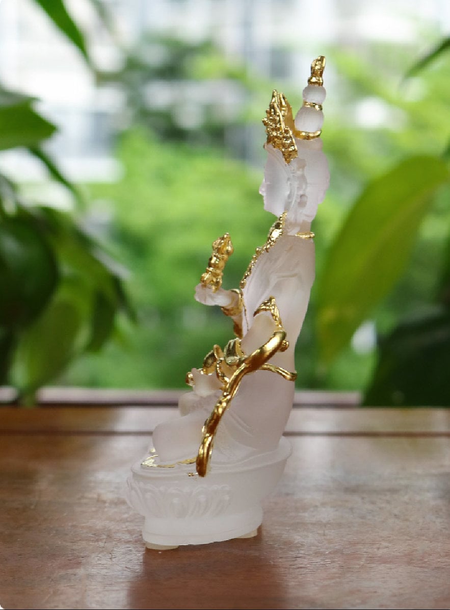 Liu Li Vajrasattva Mahāsattva Buddha Statue | Gift for him or her | Liu li Glass Sculputre Ornaments | Religion | Tibetan Buddhist