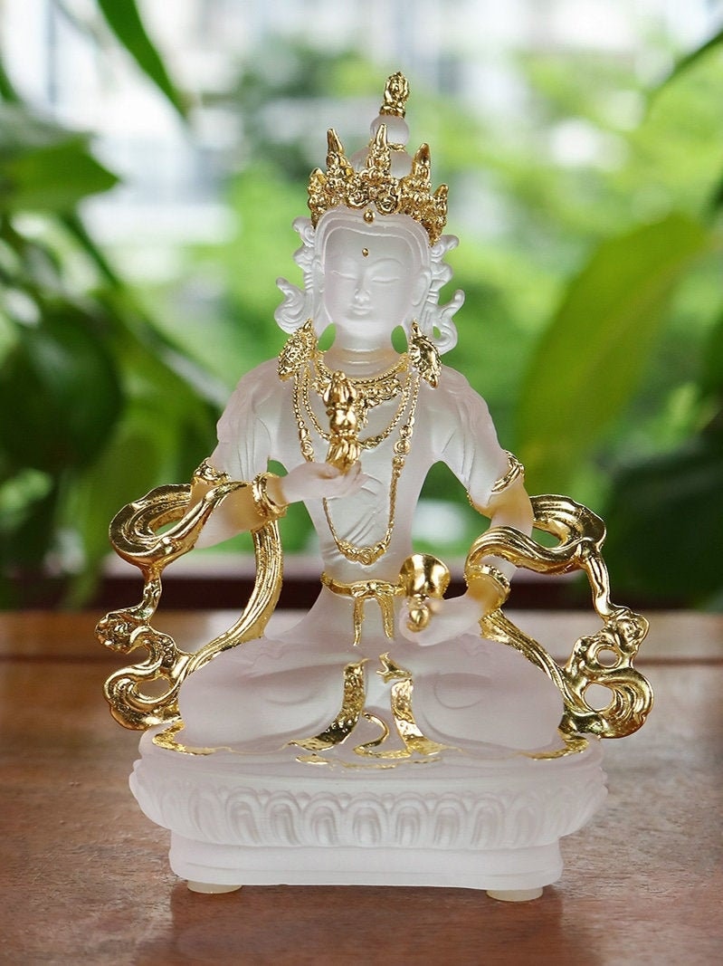 Liu Li Vajrasattva Mahāsattva Buddha Statue | Gift for him or her | Liu li Glass Sculputre Ornaments | Religion | Tibetan Buddhist