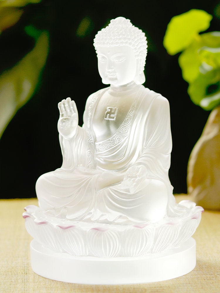 Liu Li Shakyamuni Abhaya Mudra Buddha Statue | Gautama Buddha | Meditation | Oriental Decoration | Gift for him or her |  Gautama Buddha