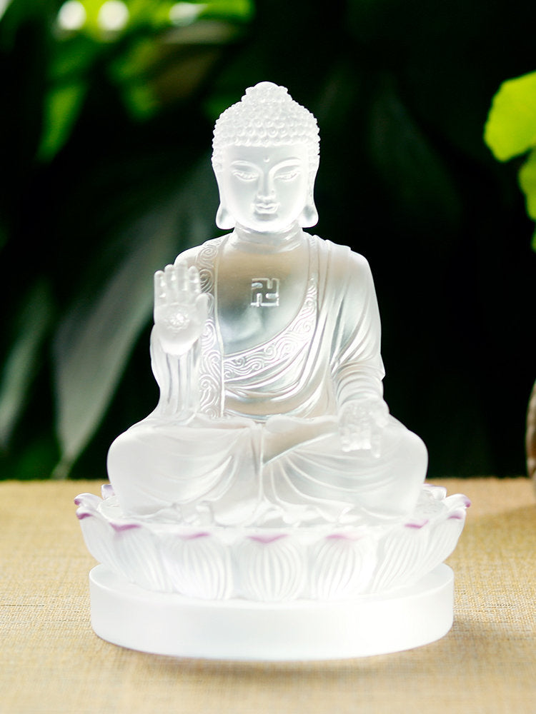 Liu Li Shakyamuni Abhaya Mudra Buddha Statue | Gautama Buddha | Meditation | Oriental Decoration | Gift for him or her |  Gautama Buddha