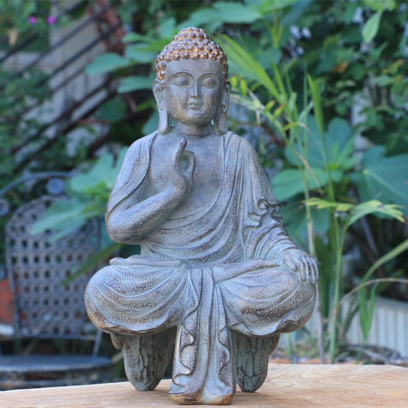 Handmade Buddha Statue Abhaya Mudra | Outdoor Garden | Meditation | House Warming Gift