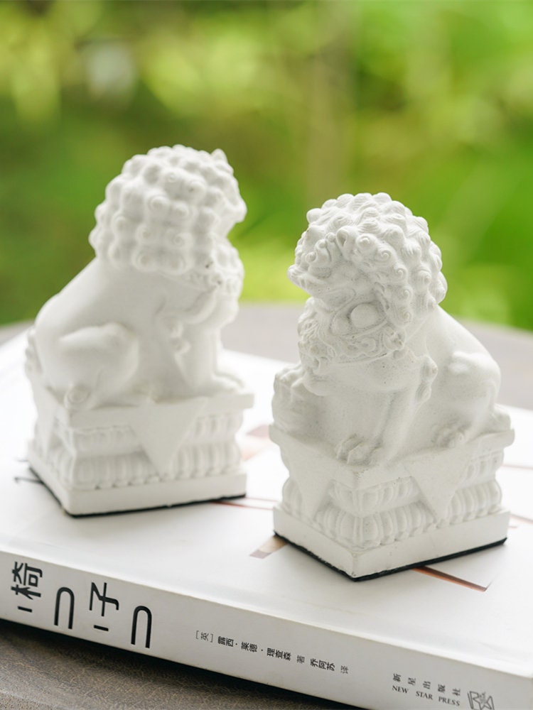 Imperial Guardian Lion Cement Statue | Home Decoration and Display | Stone Lion | Auspicious Blessing Lion | Chinese Architectural Ornament