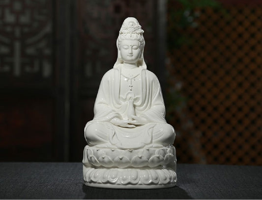 Porcelain White Bodhisattva Guan Yin | Kwan Yin | Mindful Gift | Meditation | Goddess of Compassion Mercyand Kindness | Buddha Statue