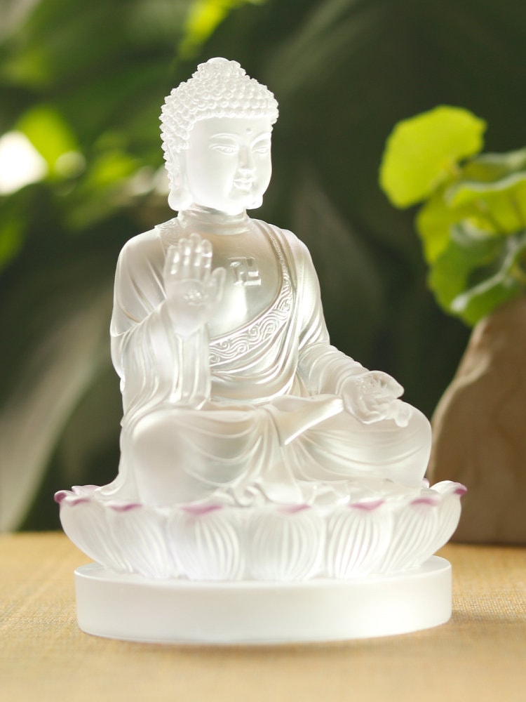 Liu Li Shakyamuni Abhaya Mudra Buddha Statue | Gautama Buddha | Meditation | Oriental Decoration | Gift for him or her |  Gautama Buddha