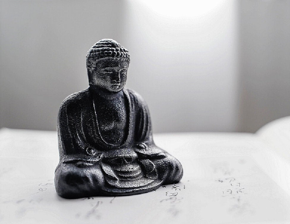 Steel Meditation Buddha Statue and Ornament | Gifting for him or her | Home Study Room Office Decoration