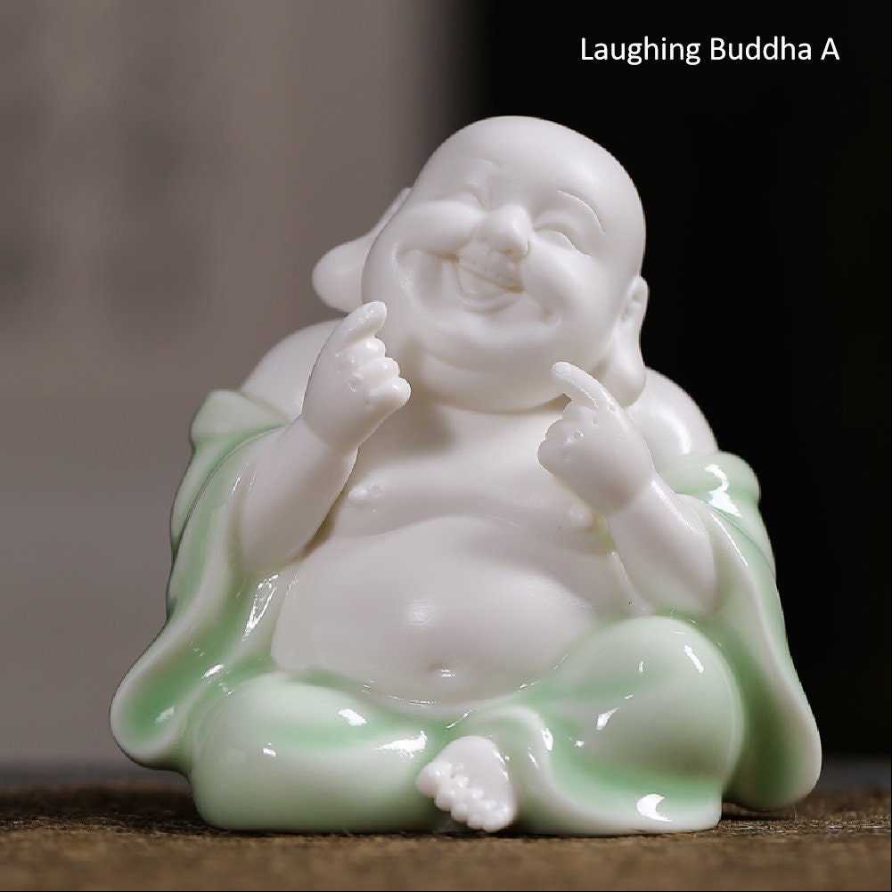 Handmade Clay Laughing Budda Statue Ornamanet | Spiritual Religion | Gifting for him or her | Good luck and Happiness