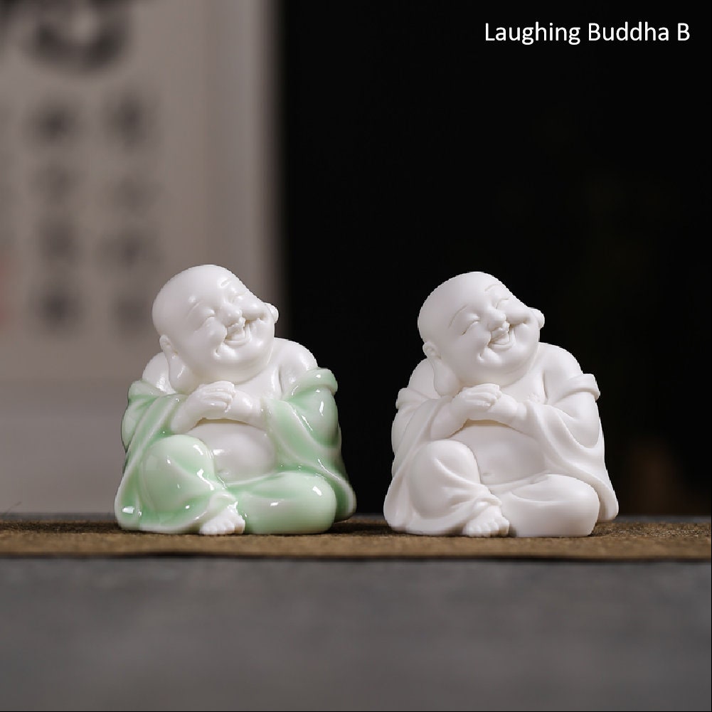 Handmade Clay Laughing Budda Statue Ornamanet | Spiritual Religion | Gifting for him or her | Good luck and Happiness