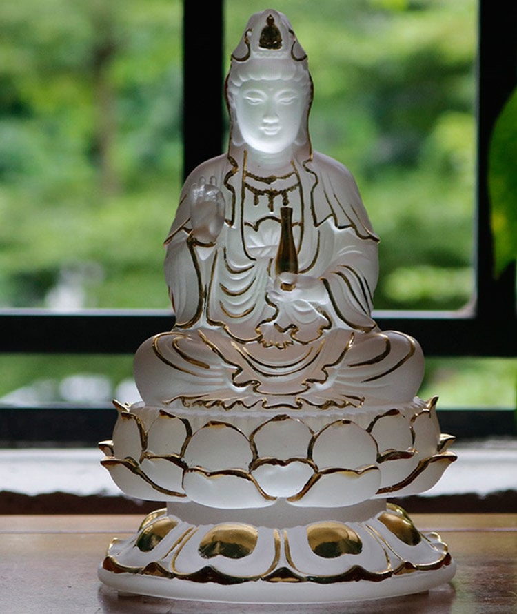 Handmade Liu Li Guan Yin Buddha Statue | Spiritual Religion | Gifting for him or her | Goddess of Compassion | Quan Yin | Kwan Yin