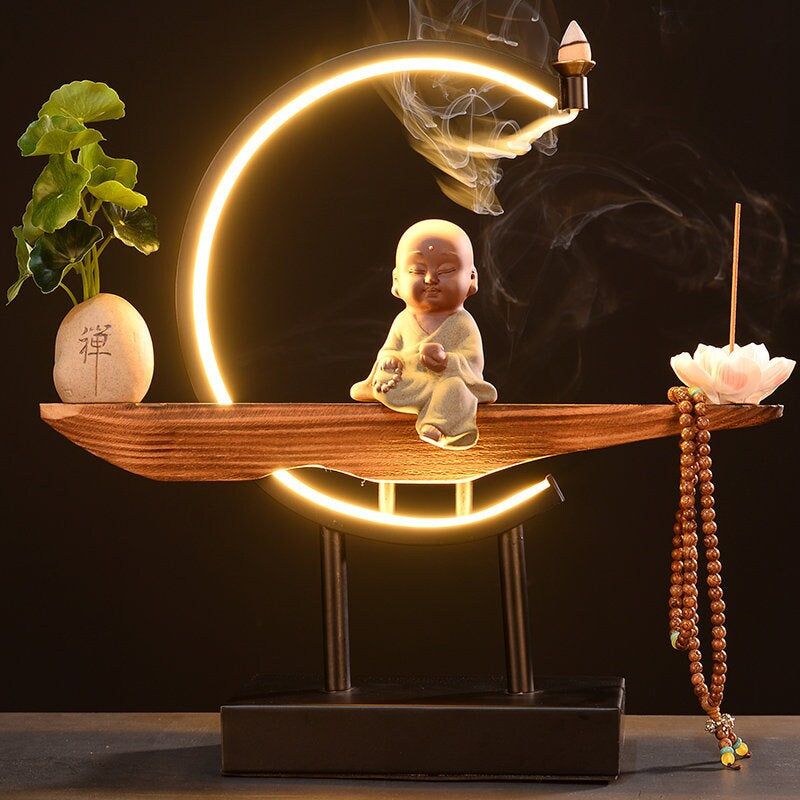 Decorative Little Monk Waterfall Backflow Incense Burner – My Incense Burner
