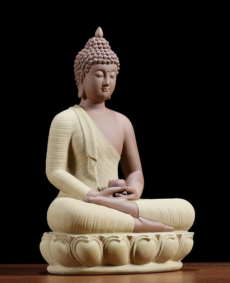 Porcelain Buddha Statue Decorative Set with LED light | Buddha Statue |  Gautama Sakyamuni | Meditation | Home Decoration | Incense Burner